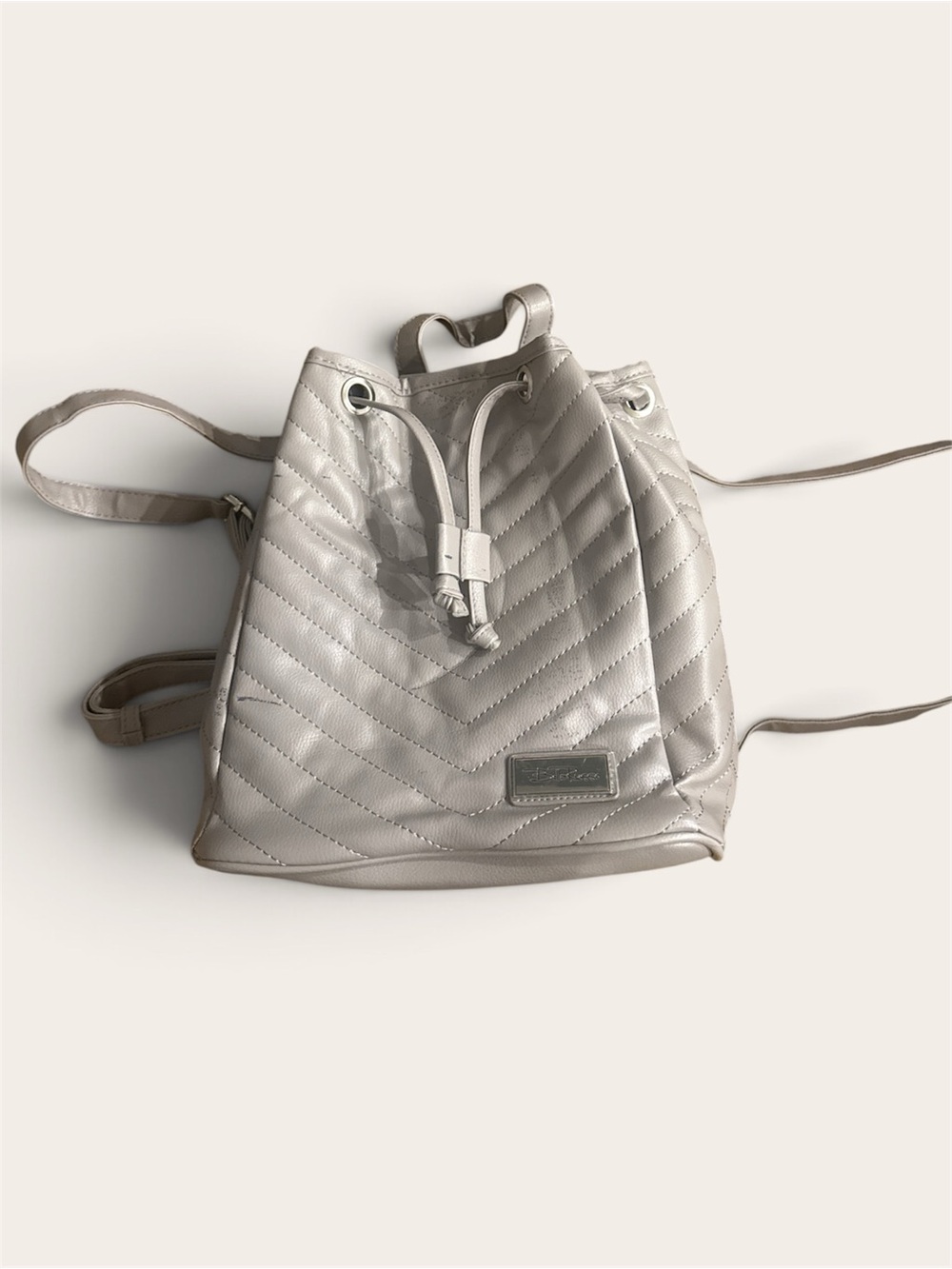 Bella Russo Faux Leather Gray Backpack